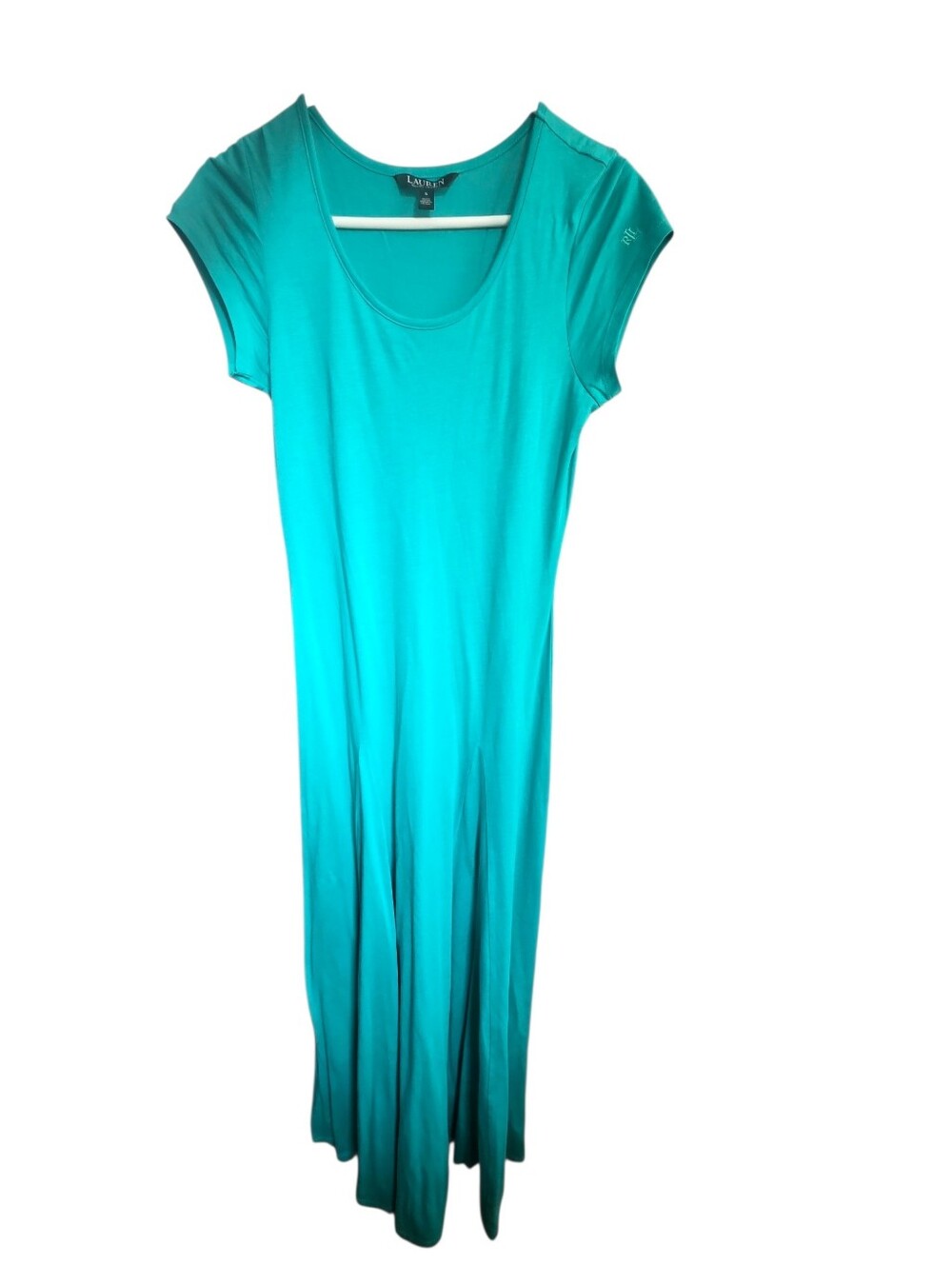 Lauren Ralph Lauren Teal Scoop Neck Maxi Dress
